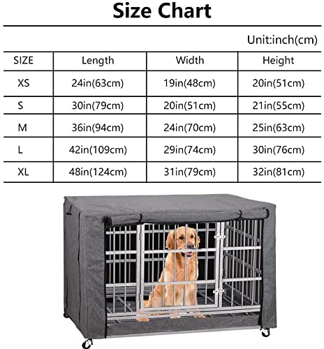 chengsan Cubierta de cajón para perro, duradera y resistente al viento, cubierta de jaula para mascotas proporcionada para la protección interior y exterior (36 pulgadas, cajón no incluido)