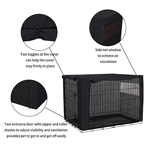 chengsan Funda para cajón de perro para cajas de alambre, resistente al viento, poliéster resistente al viento para mascotas (solo cubierta, 36 pulgadas)
