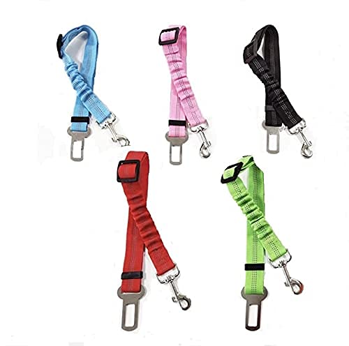 Cinturón de Seguridad para Perro - Cinturón elástico para Mascotas - Arnés Fabricado en Nylon con Parte elástica - 100% Seguro para tu Mascota (Verde)