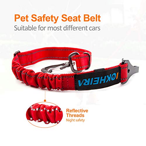 Cinturón de Seguridad para Perros de Iokheira, arneses de Seguridad Ajustables 3 en 1 para el Coche, cinturón de Seguridad Reflectante con Ganchos para Todas Las Razas de Perros y Tipos de Coches