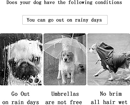 CNMYDZ Abrigos de Lluvia Impermeable para Perros con Capucha y chasquido, Cubierta de Perrito Ligero Transpirable PU Chaqueta de Lluvia para Avtividad al Aire Libre en días de Lluvia