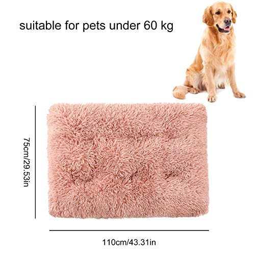 Colchón de felpa para perro, largo y calmante para mascotas, alfombra de cama de lujo suave y esponjosa, cojín de chenilla antideslizante, lavable, para perros grandes