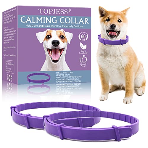 Collar calmante para perros, Collar de calmante Ajustable para perros, Collar de Calmante para perros, alivia la ansiedad, collar calmante natural de larga duración, Seguro e Impermeable, Paquete de 2
