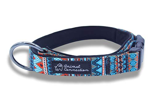 Collar de perro ajustable acolchado con suave neopreno patrón de colores | para perros pequeños y medianos | Collares para perros, gatos, cachorros | (S - Aztec )