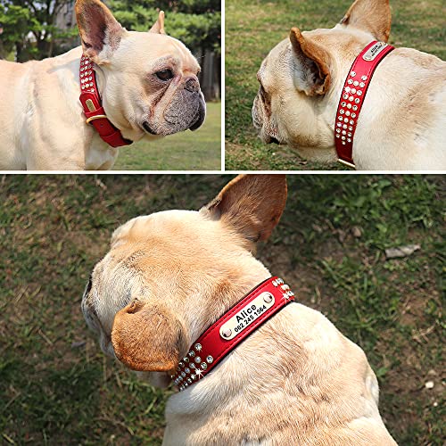 Collar De Perro Collar De Identificación De Perro De Diamantes De Imitación Brillante Collar De Collares De Perros Personalizados Con Placa De Nombre Collar De Mascota Acolchado Suave Grabado Gratis