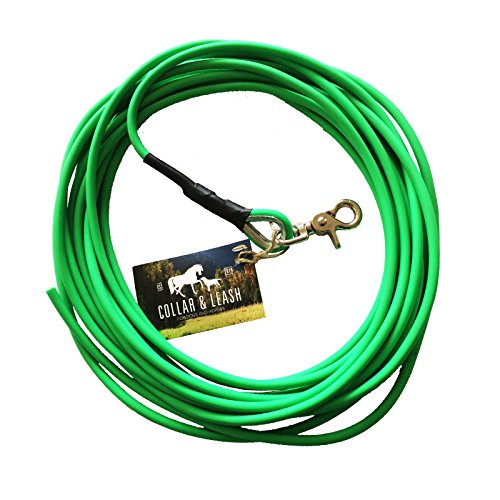 Collar & Leash BIOTHANE® GN528 - Correa de arrastre redonda con revestimiento de 8 mm - [15 m] - verde neón