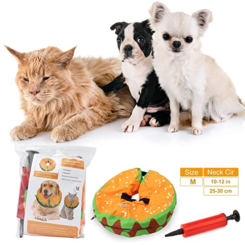 Collar protector hinchable para mascotas, collar de protección lavable para perros, adecuado para perros y gatos (mediano)