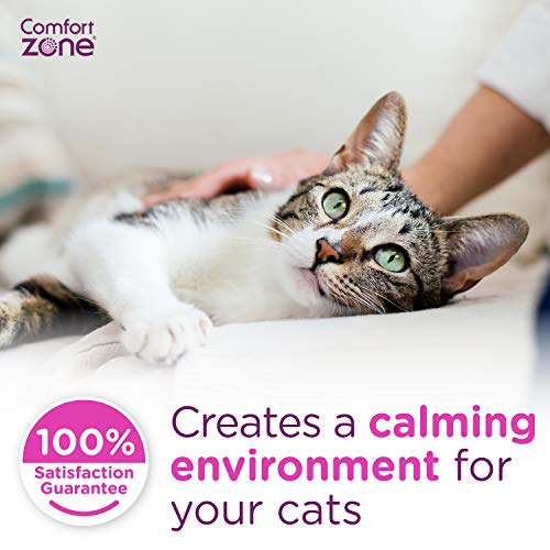 Comfort Zone Difusor calmante para gatos que reduce la ansiedad, los arañazos, la pulverización y la ocultación, se recomienda veterinario para desestresar a tu gato, 1 difusor, 2 recambios (48 ml)