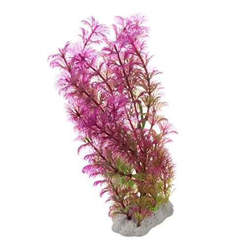 Comyglog Planta artificial de 15-20 cm para decoración de acuario, color morado y verde