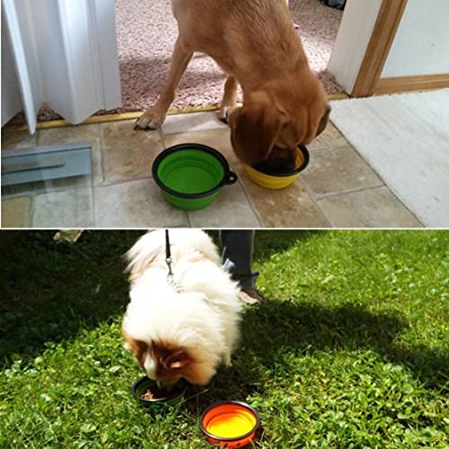 Conjunto automático del alimentador de Perros de 5 Colores Platos Plegables para Perros de Viaje con 2 Colgantes de Perro LED Gratis