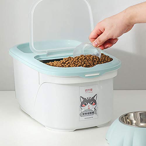 Contenedor de alimentos para mascotas para perros y gatos Contenedor de almacenamiento Alimento seco para animales, con tapa superior de plástico y anillo de goma de sellado