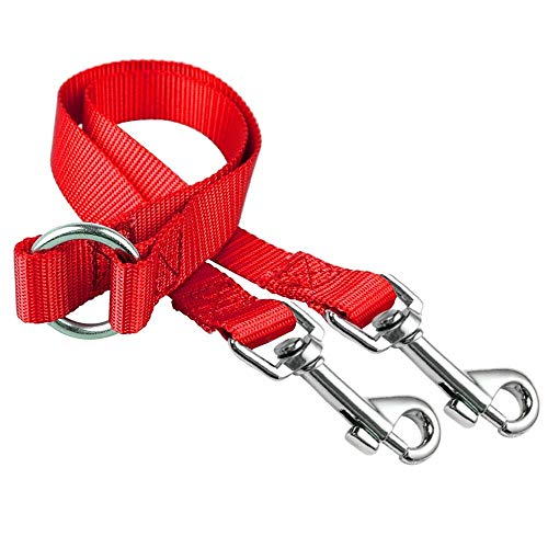 Correa de perro DONGKer, doble perro arnés dos collares para perros cinturones de seguridad de color sólido colección de cuerdas