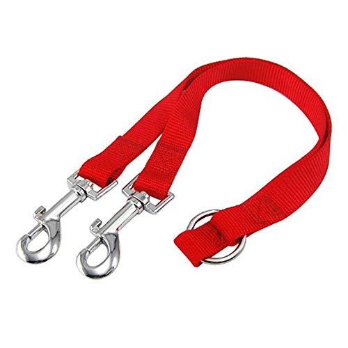 Correa de perro DONGKer, doble perro arnés dos collares para perros cinturones de seguridad de color sólido colección de cuerdas