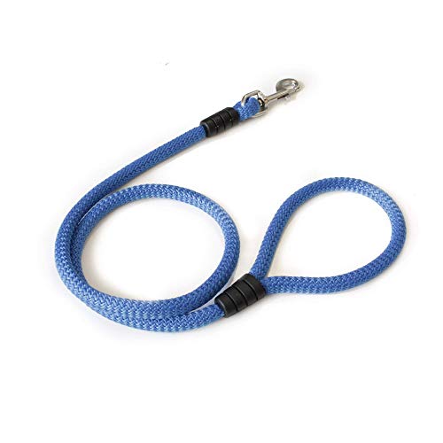 Correa para Perro - Cordón para Perros Grandes, Medianos y Pequeños - Cuerda de Nylon 12 mm de Grosor y 1,2 m de Longitud (Azul)