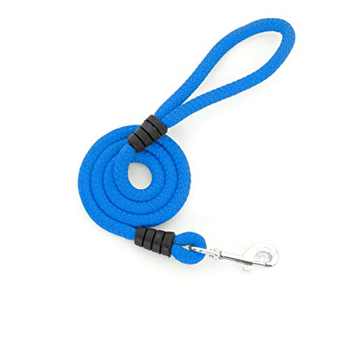 Correa para Perro - Cordón para Perros Grandes, Medianos y Pequeños - Cuerda de Nylon 12 mm de Grosor y 1,2 m de Longitud (Azul)