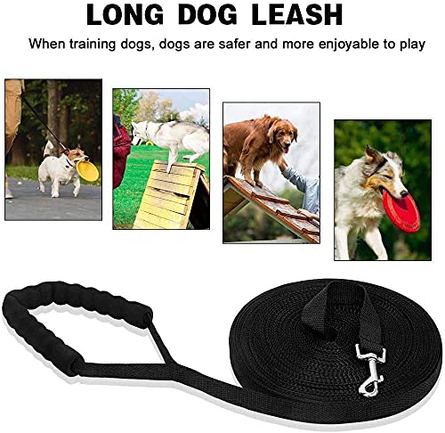 Correas de entrenamiento para perros, correa de nailon larga para perro de entrenamiento, línea larga para entrenamiento de seguimiento de perros, con cómodo asa acolchada (15 m)