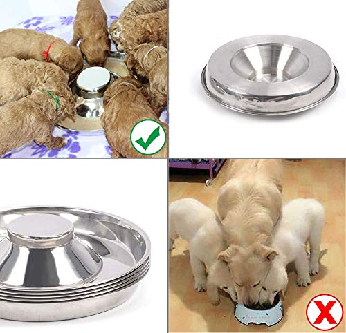 Cuenco de alimentación lenta para cachorros, cuencos de metal de acero inoxidable, cuenco para destete para cachorros, se puede utilizar para múltiples cachorros para comer agua (30 cm/2 piezas)
