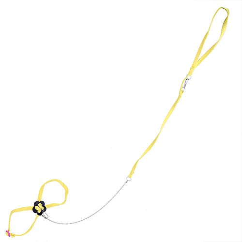 Cuerda de fibra, suave y cómoda Cinturón ajustable para pájaros Periquitos Pericos Loros Cacatúa Cockatiel Mascotas Entrenamiento y juego al aire libre(Amarillo)