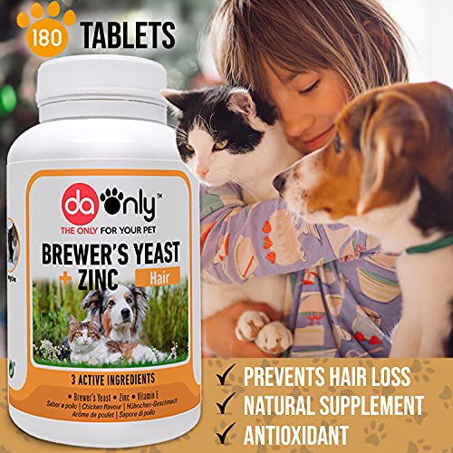 DAONLY Levadura de Cerveza para Perros y Gatos en Comprimidos (Pack de 2). Suplemento Nutricional con vitaminas B para el Pelo, la Piel y Las Uñas de tu Mascota.