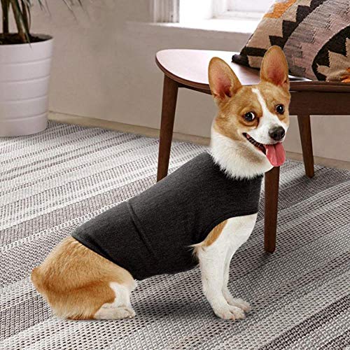 Dark Grey Pet Dog ThunderShirt Chaqueta Anti-ansiedad Camisa Alivio del estrés Mantenga la Calma Ropa para Perros, Gris, L