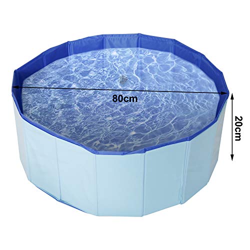 DasMorine Bañera plegable para perros, de PVC, para piscina, para perros, de 80 x 20 cm, color azul