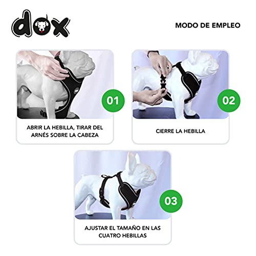 DDOXX Arnés Perro Air Mesh, Ajustable, Reflectante, Acolchado | Muchos Colores & Tamaños | para Perros Pequeño, Mediano y Grande | Accesorios Gato Cachorro | Verde, S