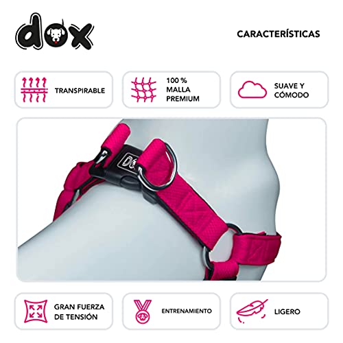 DDOXX Arnés Perro Step-In Air Mesh, Ajustable, Acolchado | Muchos Colores & Tamaños | para Perros Pequeño, Mediano y Grande | Accesorios Gato Cachorro | Rosado Pink, M