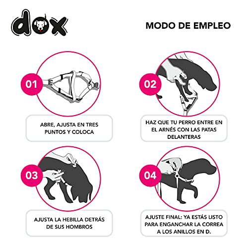 DDOXX Arnés Perro Step-In Nylon, Ajustable | Muchos Colores & Tamaños | para Perros Pequeño, Mediano y Grande | Accesorios Gato Cachorro | Rosado Pink, M