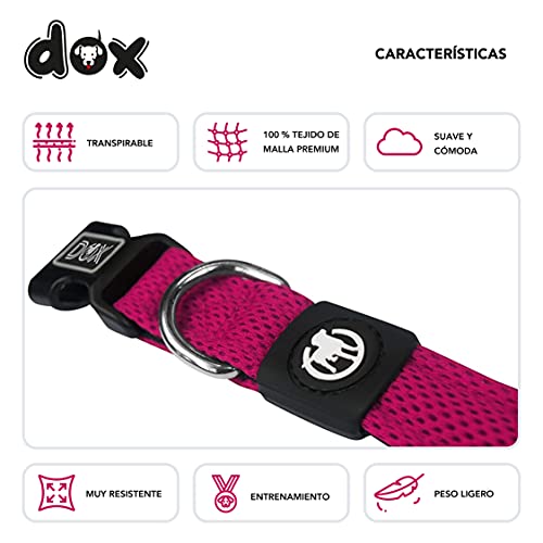 DDOXX Collar Perro Air Mesh, Ajustable, Acolchado | Muchos Colores & Tamaños | para Perros Pequeño, Mediano y Grande | Collares Accesorios Gato Cachorro | Rosado Pink, M