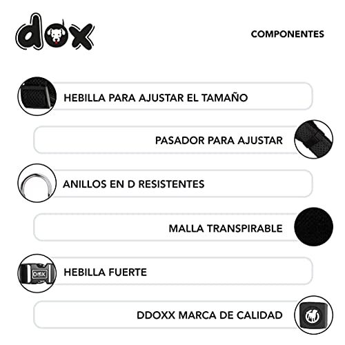 DDOXX Collar Perro Air Mesh, Ajustable, Acolchado | Muchos Colores & Tamaños | para Perros Pequeño, Mediano y Grande | Collares Accesorios Gato Cachorro | Negro, M