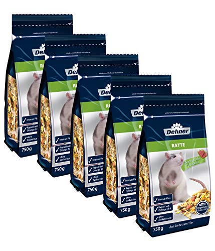 Dehner Comida para roedores Premium, 5 x 750 g (3,75 kg)