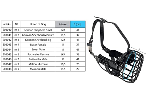 Dingo Gear S03040 - Bozal de metal K9 pequeño para perro pastor alemán