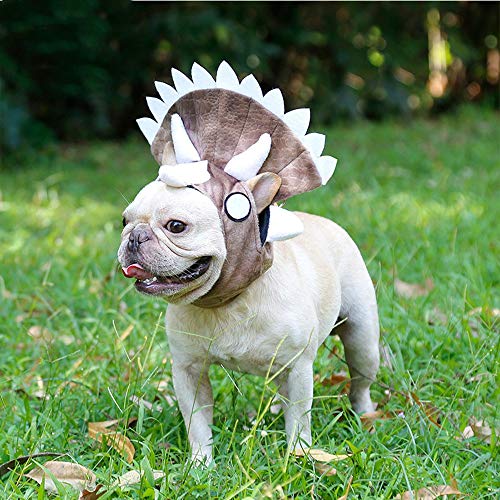 Disfraces de Mascotas para Gatos/Perros Disfraz de Sombrero de Perro de Halloween Ropa de Mascota de Halloween Accesorios de Disfraces de Mascotas Lindos Disfraz de Perro de Triceratops Sombrero de