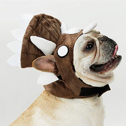 Disfraces de Mascotas para Gatos/Perros Disfraz de Sombrero de Perro de Halloween Ropa de Mascota de Halloween Accesorios de Disfraces de Mascotas Lindos Disfraz de Perro de Triceratops Sombrero de