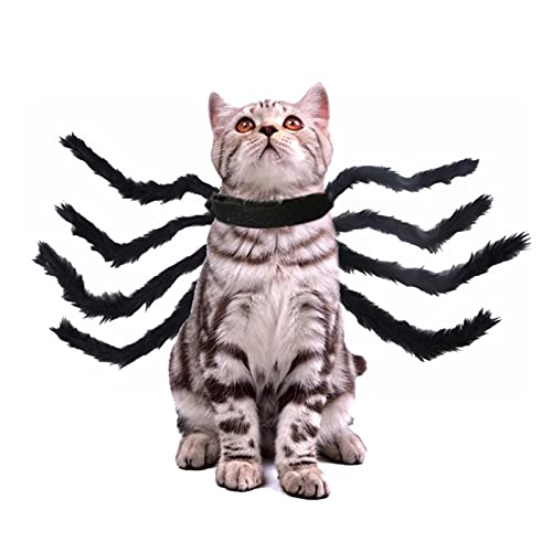 Disfraz de araña de Halloween para Perro Disfraz Perro Halloween Cosplay de Halloween, Decoración de Fiesta con Velcro Ajustable para Perros pequeños y medianos (M)