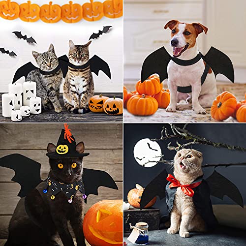 Disfraz de Gato para Halloween, Disfraz de Halloween para Perro, Halloween Bat Wings Disfraz con Campana de Calabaza, Pet Disfraz de Halloween para Decoración de Cosplay