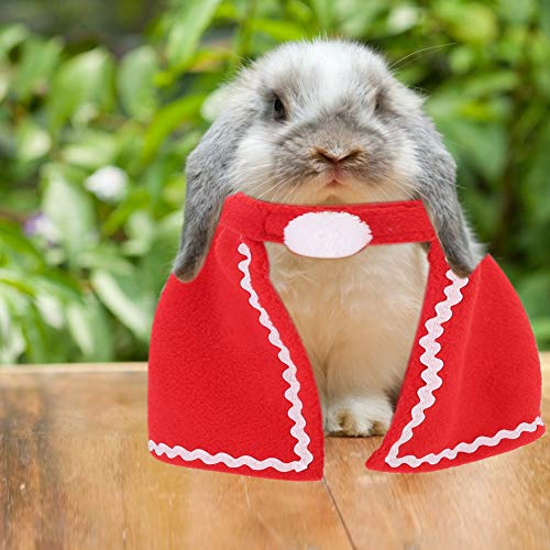 Disfraz de Navidad para Mascotas, Animales pequeños, Manto Rojo, Disfraz Suave, Ropa de Navidad para Conejo, Conejillo de Indias, hámster, Ardilla(#3)