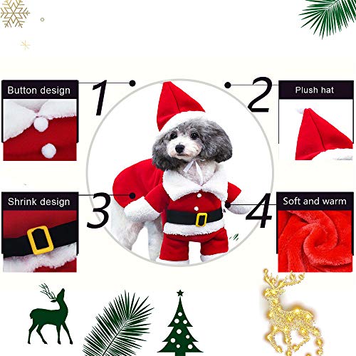 Disfraz de Papá Noel de Pet, Disfraz de Navidad para Mascotas, Disfraz de Navidad para Perros Lindo Santa Claus Ropa de Fiesta año Nuevo Divertido Disfraz para Fiestas de Mascotas (M)