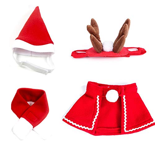 Disfraz de perro para mascotas, capa de Navidad, gorro de Papá Noel, bufanda, sombrero de astas, pajarita, bonito disfraz de Navidad para gato, regalo