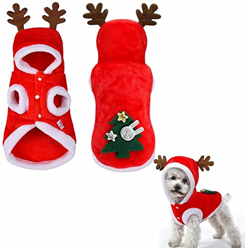 Disfraz Navidad para mascotas incluye gorro y bufanda Papá Noel perros capa gatos y perros ropa Navidad para perros y gatos a cuadros clásicos cachorros gatitos mascotas Navidad A,XS