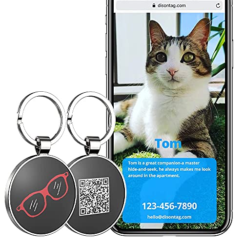 DISONTAG Etiquetas de identificación de mascotas, etiquetas de perro personalizadas, etiqueta de identificación de gato, visualización de información única | modificable