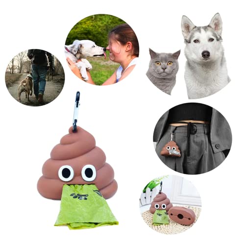 Dispensador bolsas caca perro y gato + Regalo de 6 rollos de bolsas de basura de colores resistentes para recoger excrementos , portabolsas para cacas de animales