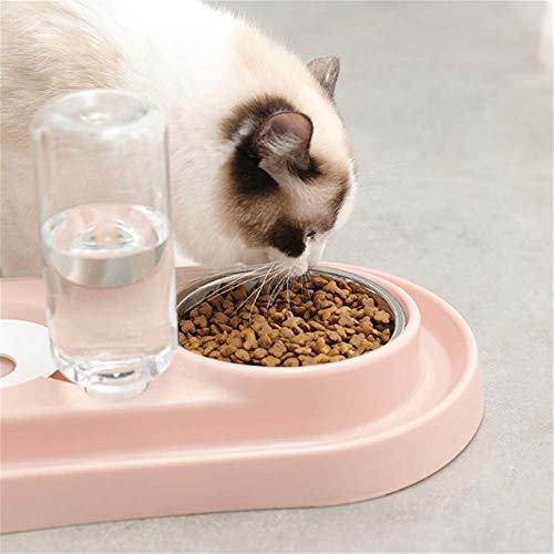 Dispensador de agua y comedero doble para gatos, diseño antideslizante y estable, con dispensador de agua para perros pequeños y gatos