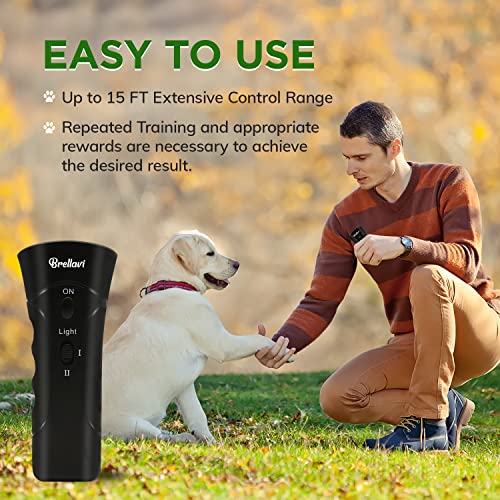 Dispositivo de ultrasonido para adiestramiento de Brellavi, dispositivo antiladridos para perros, entrenador electrónico para caminar, trotar y evitar comportamientos agresivos, portátil y manual