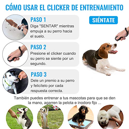 Diyife Clicker para Adiestramiento Perro, [2 Piezas] Training Clicker con Correa para la Muñeca para Perros Gato Caballo Pajaros