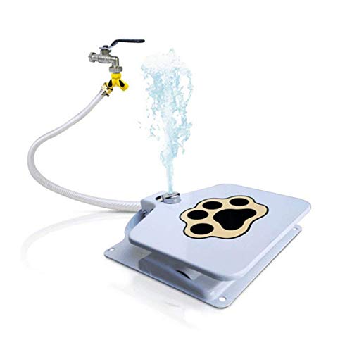DKEE Comedero para Mascotas Alimentadores automáticos Alimentador automático de Agua for Perros Al Aire Libre Mascota activada Agua Potable Fuente Manguera Paso Spray Pedal Pedal Botella de Agua