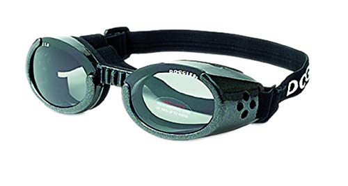 Doggles DGIL-01-M ILS - Gafas de Sol para Perros, Negro (Shiny Black Frame/Mirror Blue Lens), M
