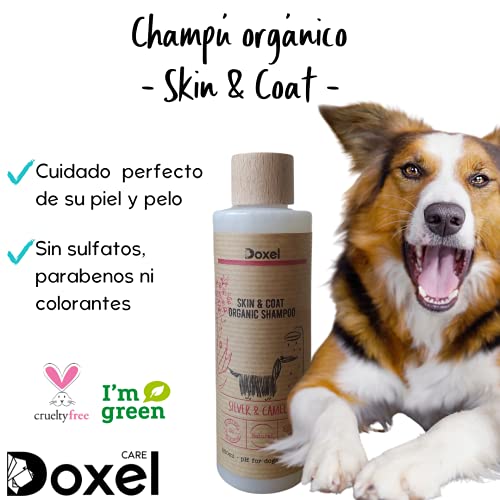 Doxel Champú Perros Skin & Coat Natural, Ingredientes orgánicos, Especial Piel y Pelo, Vegano, Hipoalergénico, Todas Las Razas y Edades, 250 ml