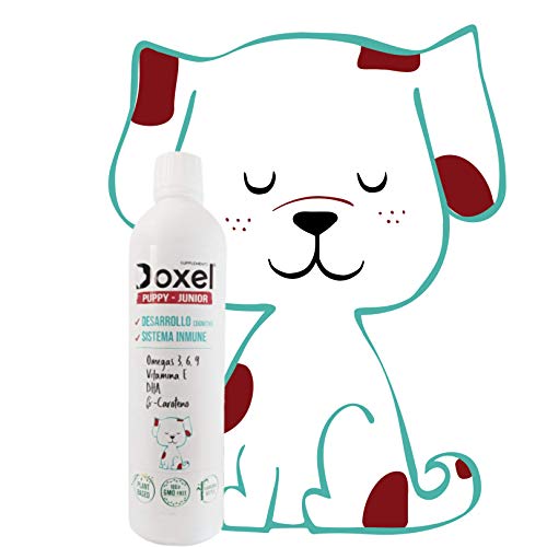 Doxel Puppy Junior 115ml| Aceite para Perros Cachorros| Suplemento| Refuerza Sistema Inmunitario| Previene Problemas Piel y Pelo | Omega 3 6 9| Vitaminas y antioxidante