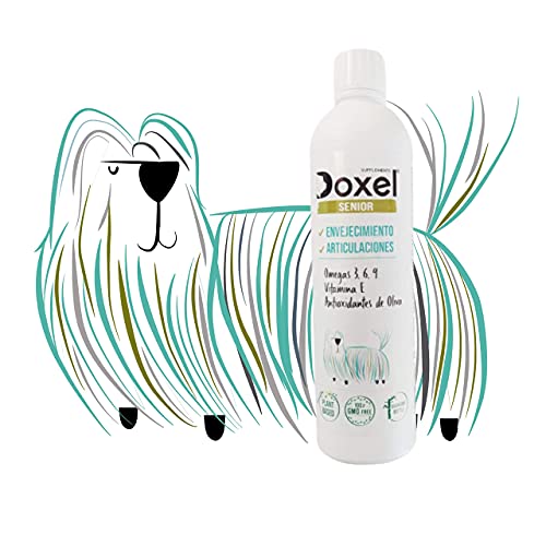 Doxel Senior-250ml Aceite para Perros Mayores| Suplemento| Antiinflamatorio| Antienvejecimiento Articulaciones sanas| Sistema inmunitario| Ácidos grasos Omega 3 6 9| Vitamina E